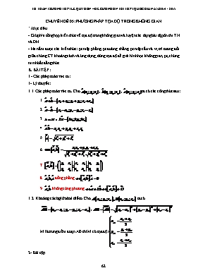 Toán học - Chuyên đê 05 Phương pháp tọa độ trong không gian
